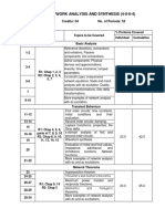 Ue18Ec201 Network Analysis and Synthesis (4-0-0-4) : Faculty: Credits: 04 No. of Periods: 52