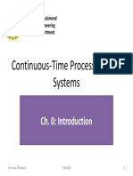 Continuous Time Process Control Systems: Ch. 0: Introduction