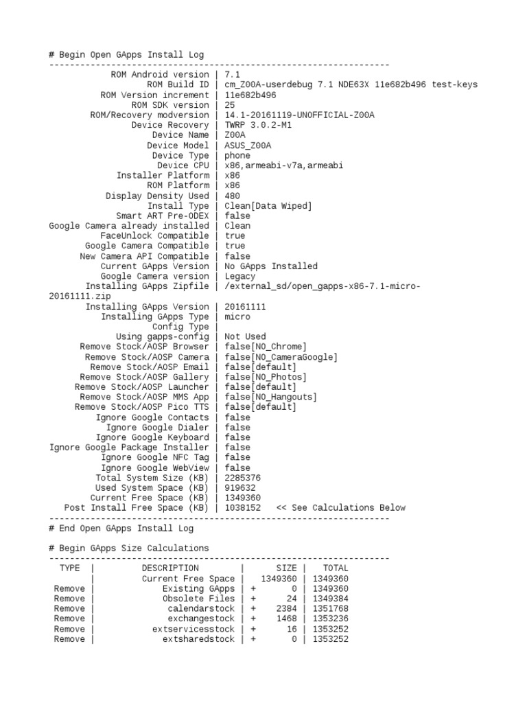 Open Gapps Log | PDF | Smart Devices | Android (Operating System)