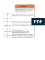 Time Programme From TO Quality Control Training Programme Schedule - 25-07-2019 at Vatakara QC Lab