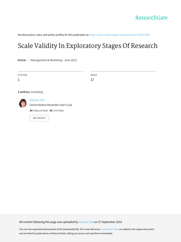 Scale Validity in Research Exploration | PDF | Validity (Statistics ...