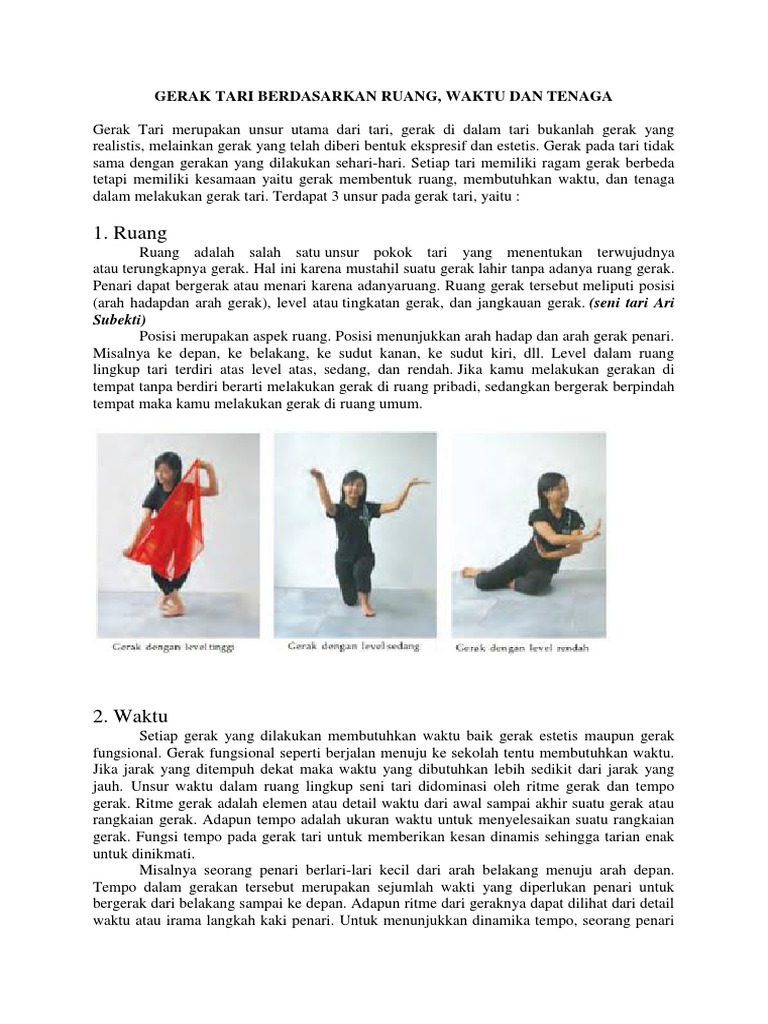 Gerak Tari Berdasarkan Ruang Waktu Dan Tenaga