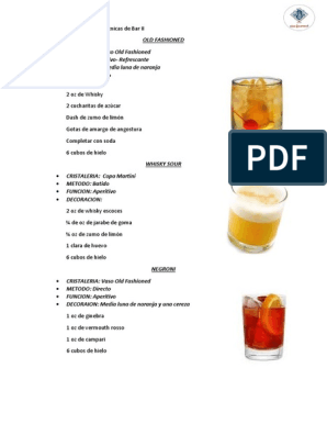 de Cocteleria Clasica # 2 | PDF | Martini (Cóctel) | Bebida