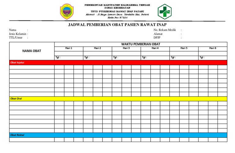 Jadwal Pemberian Obat | PDF
