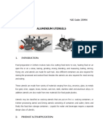 Aluminium Utensils: Profile No.: 27 NIC Code: 25994