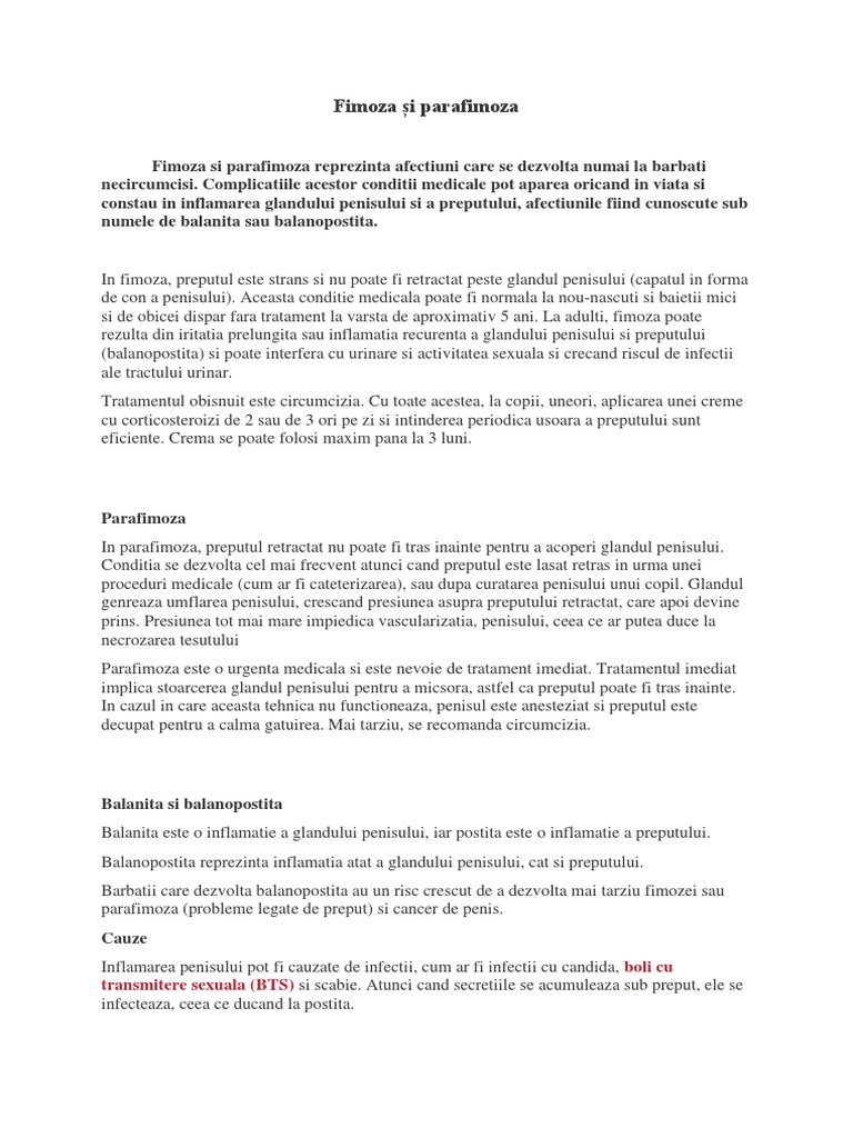 Fimoza Și Parafimoza | PDF