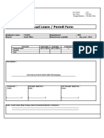 Annual Leave / Permit Form: No. Revisi: 0.0 No. Form: f12-010 Tanggal Berlaku: 12 April 2011