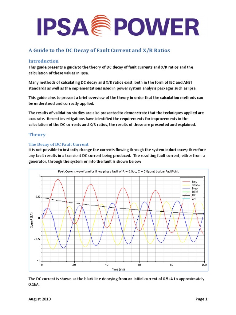 Understanding DC Fault Current Decay and the Calculation of X/R Ratios