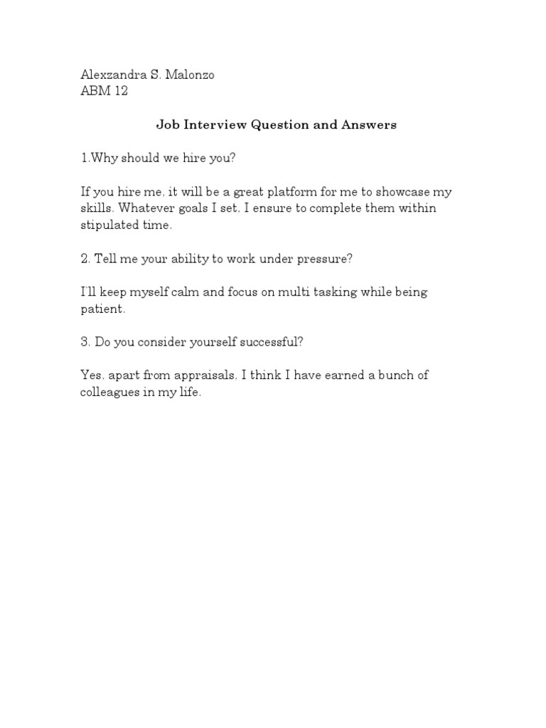 ABM Job Interview Q&A Guide | PDF