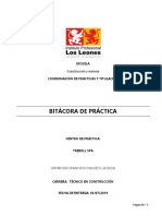 BITACORA DE PRÁCTICA - TÉCNICO EN CONSTRUCCIÓN  JEFFFERSON PAJUELO LA ROSA SECCION 62.docx