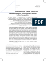 Doping Dependent Structural, Optical, Thermal and Catalysis Properties of Synthesized Cadmium Sulfide Nanoparticles