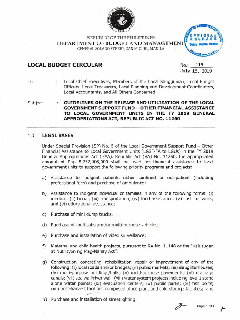 LGSF Guidelines for Local Government Units | PDF | Road | Notary Public