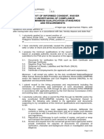 Affidavit of Informed Consent, Waiver and Undertaking of Compliance To The Minimum Qualification Standards and Requirements