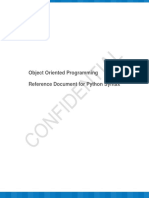 Object Oriented Programming Reference Document For Python Syntax