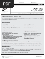 INZ 1015 Work Visa Application