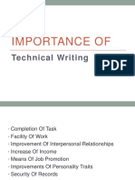 Importance Of: Technical Writing