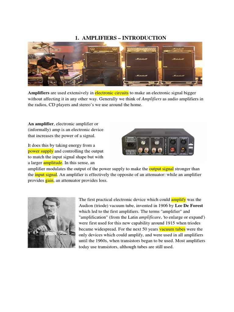 Amplifier Notes PDF Bipolar Junction Transistor Amplifier