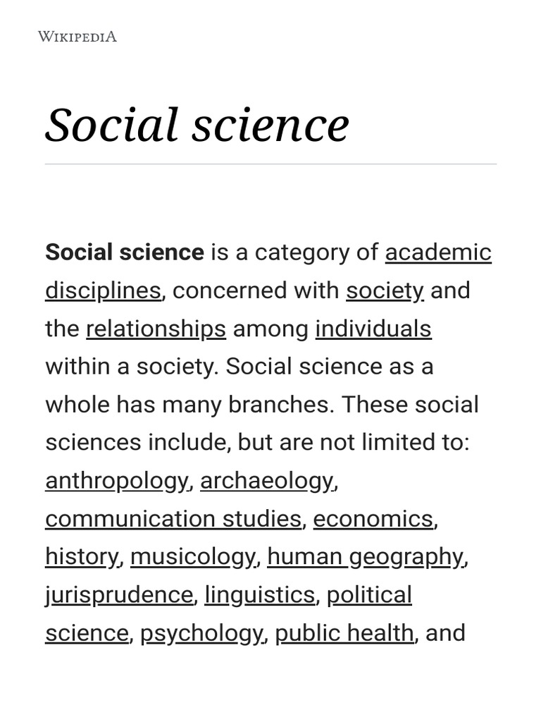 Overview of Social Science Disciplines | PDF | Social Science | Sociology