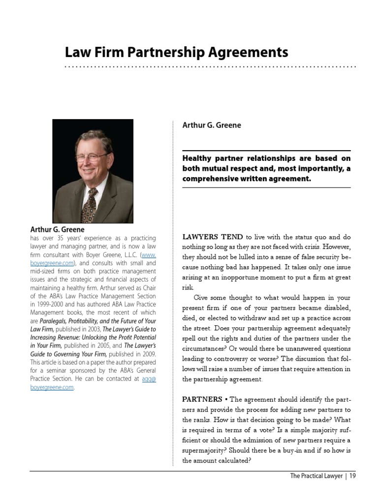 Law Firm Partnership Agreements PDF PDF Partnership Law Firm
