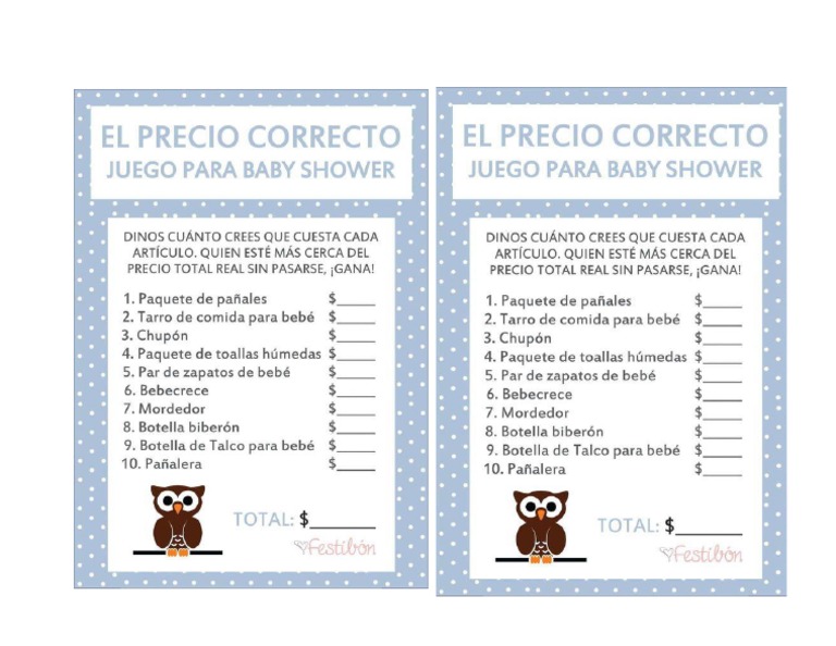 Juegos Para Baby Shower Pdf