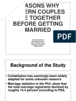 MODERN COUPLES CHOOSE COHABITATION OVER MARRIAGE