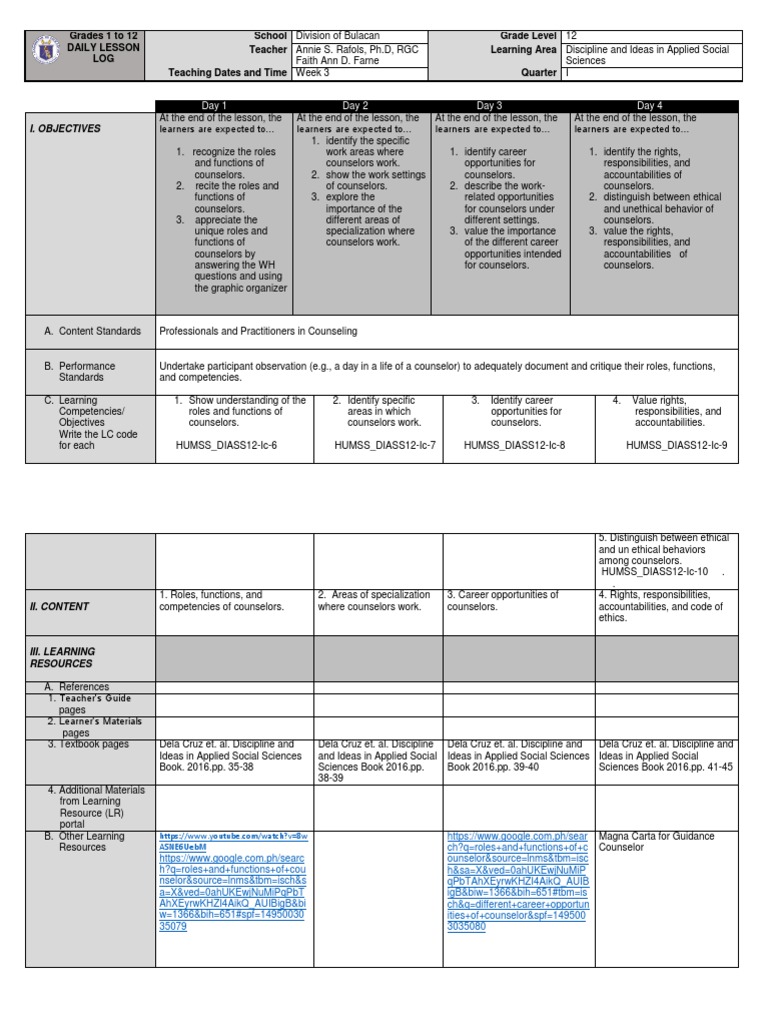 Roles and Functions of School Counselors | PDF | School Counselor ...