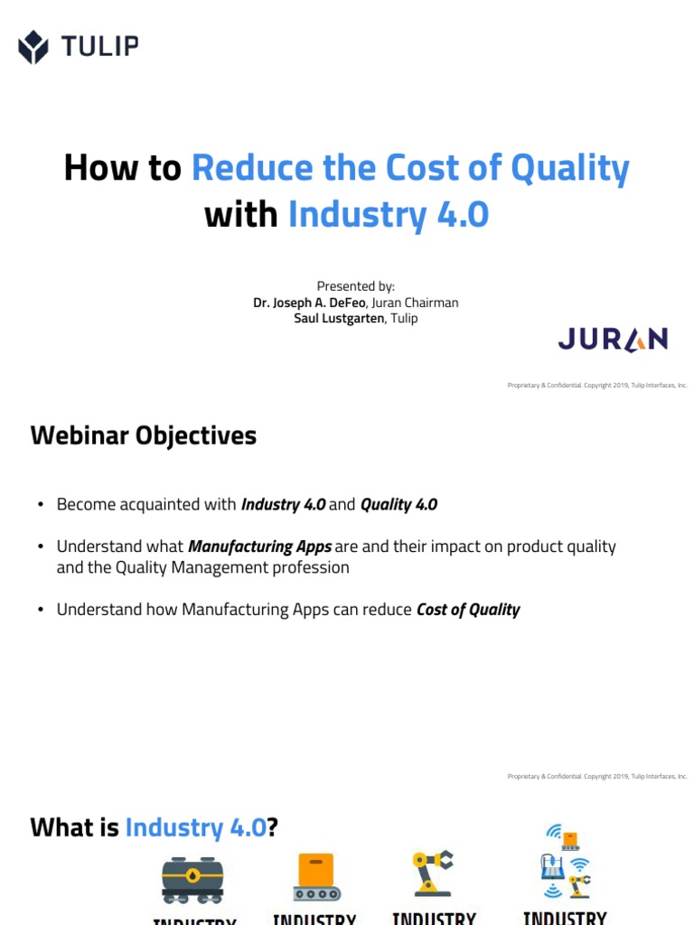 How To Reduce Cost of Quality With Industry 4.0 Deck PDF