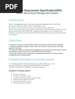 Software Requirement Specification (SRS) : Online Blood Bank Management System