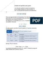 Constaste de Equilibrio de Gases