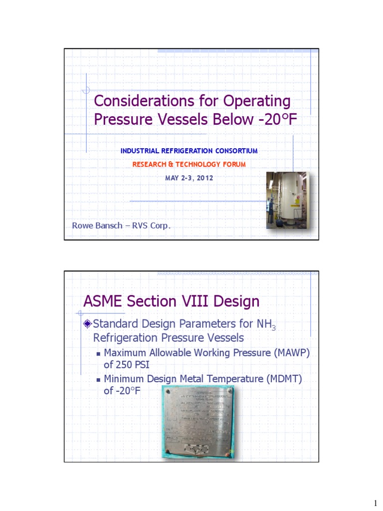 Considerations For Operating Pressure Vessels Below - 20°F PDF | PDF ...
