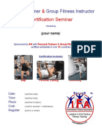 Flyer Certification Seminar Personal Trainer