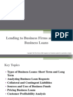 Lending To Business Firms and Pricing Business Loans