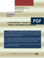 La Seguridad y Salud Laboral para El Desarrollo Humano