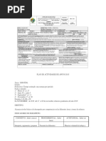 Español y Literatura Plan de Actividades de Apoyo 2019