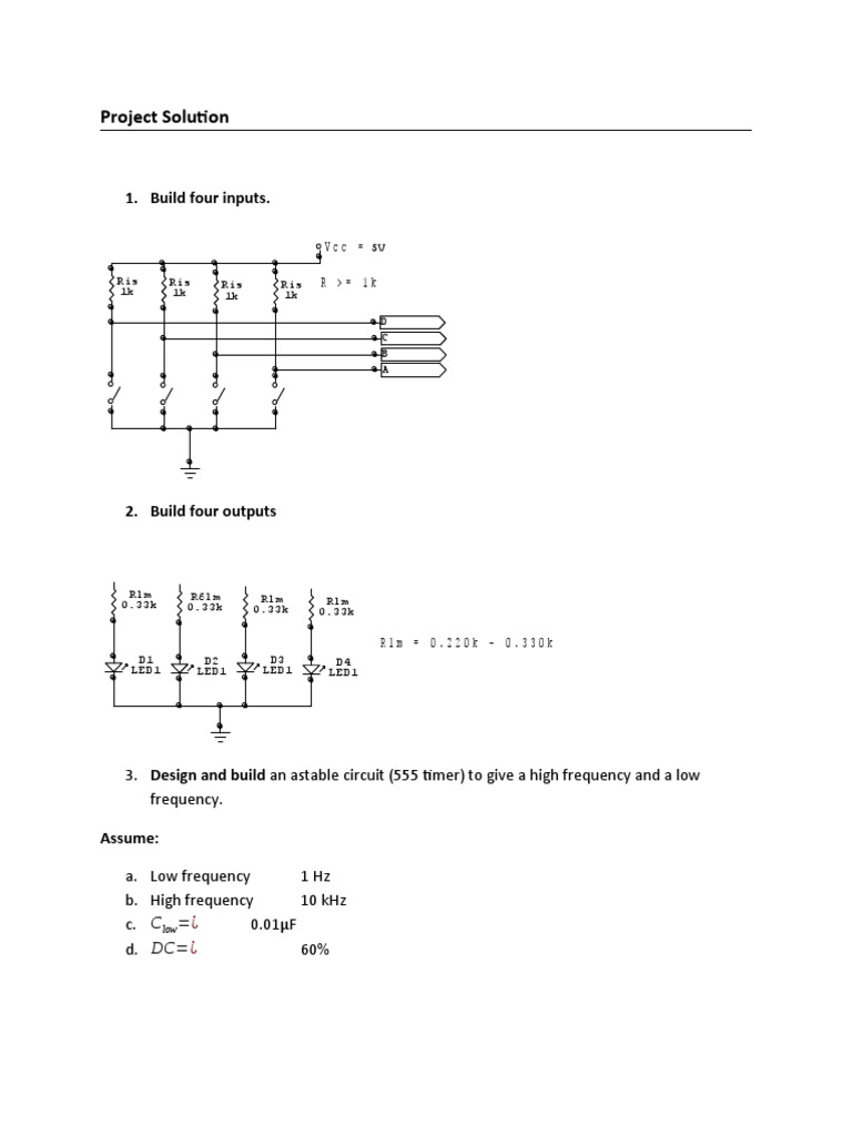 Project Solution: 1. Build Four Inputs | PDF | Capacitor | Electrical ...
