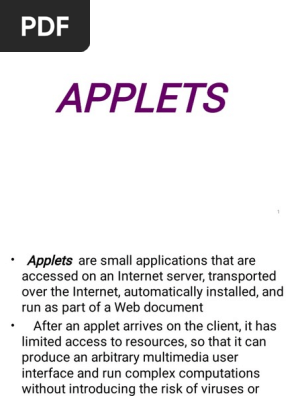 11 Applets Ppt Mb Java Programming Language Html