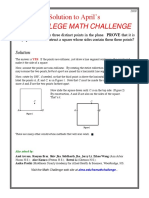 Alma College Math Challenge: Solution To April's