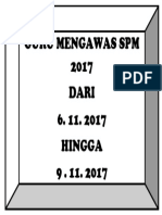 Guru Mengawas SPM 2017 Dari 6. 11. 2017 Hingga 9 - 11. 2017