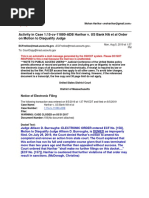 Activity in Case 1:15-cv-11880-ADB Harihar v. US Bank NA Et Al Order On Motion To Disqualify Judge