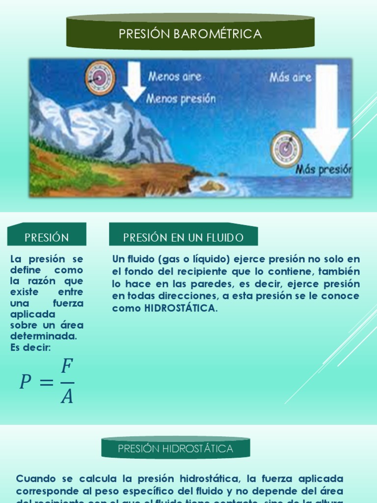 Definición y Fórmulas de Presión Barométrica | PDF | Presión | Fases de ...