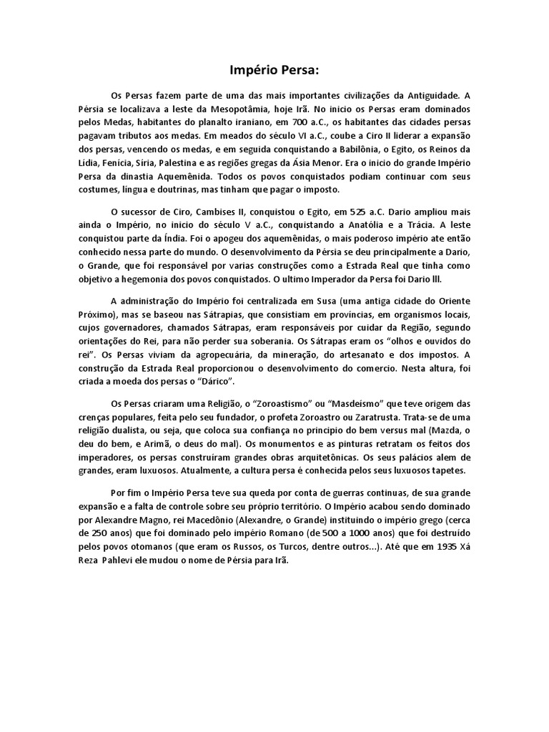 Persas PDF | PDF | Império Aquemênida | Irã