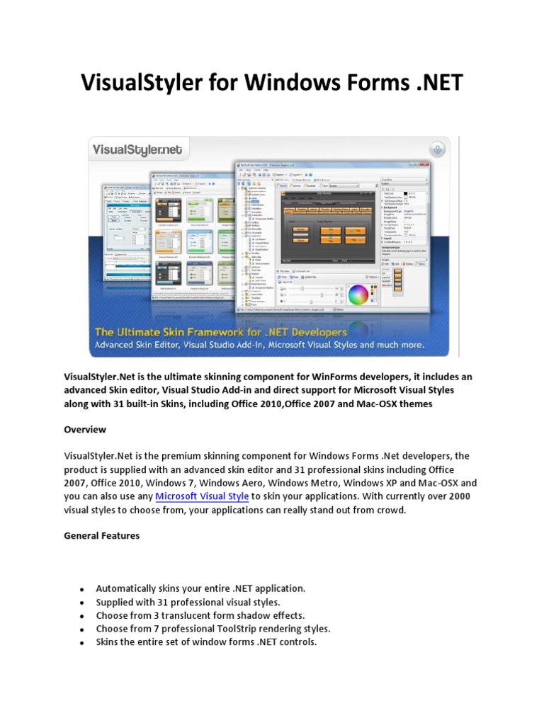 Dokumen - Tips - Visualstyler For Windows Forms PDF | PDF | Microsoft ...