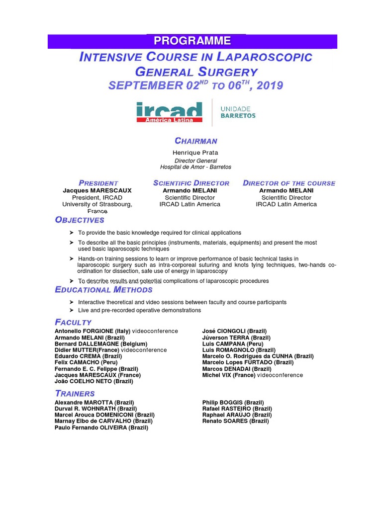 Laparoscopic Surgery Training Program | PDF | Surgery | Medical Procedures