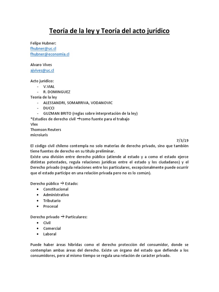 Apuntes Teoría de La Ley Profesores HV | PDF | Instrumento jurídico ...
