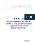 RAC 34 - Drenaje Combustible y Emisiones Gases de Escape Aviones Motores A Turbina PDF