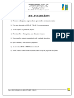 Lista de Exercicios - Projetos Atual