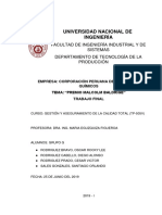 Premio Malcolm Baldrige Monografía Final Grupo G