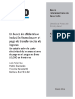 En Busca de Eficiencia e Inclusión Financiera en El Pago de Transferencias de Ingreso