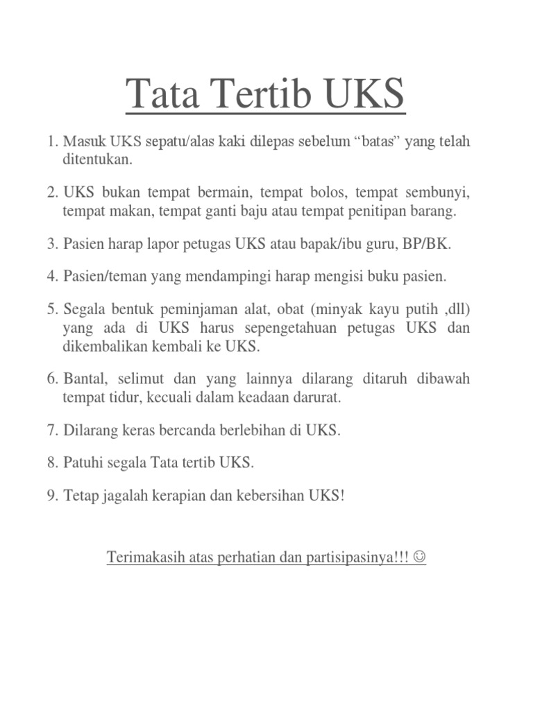 Tata Tertib Uks Docx