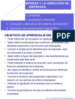 Tema 1 La Empresa y La Dirección de Empresas